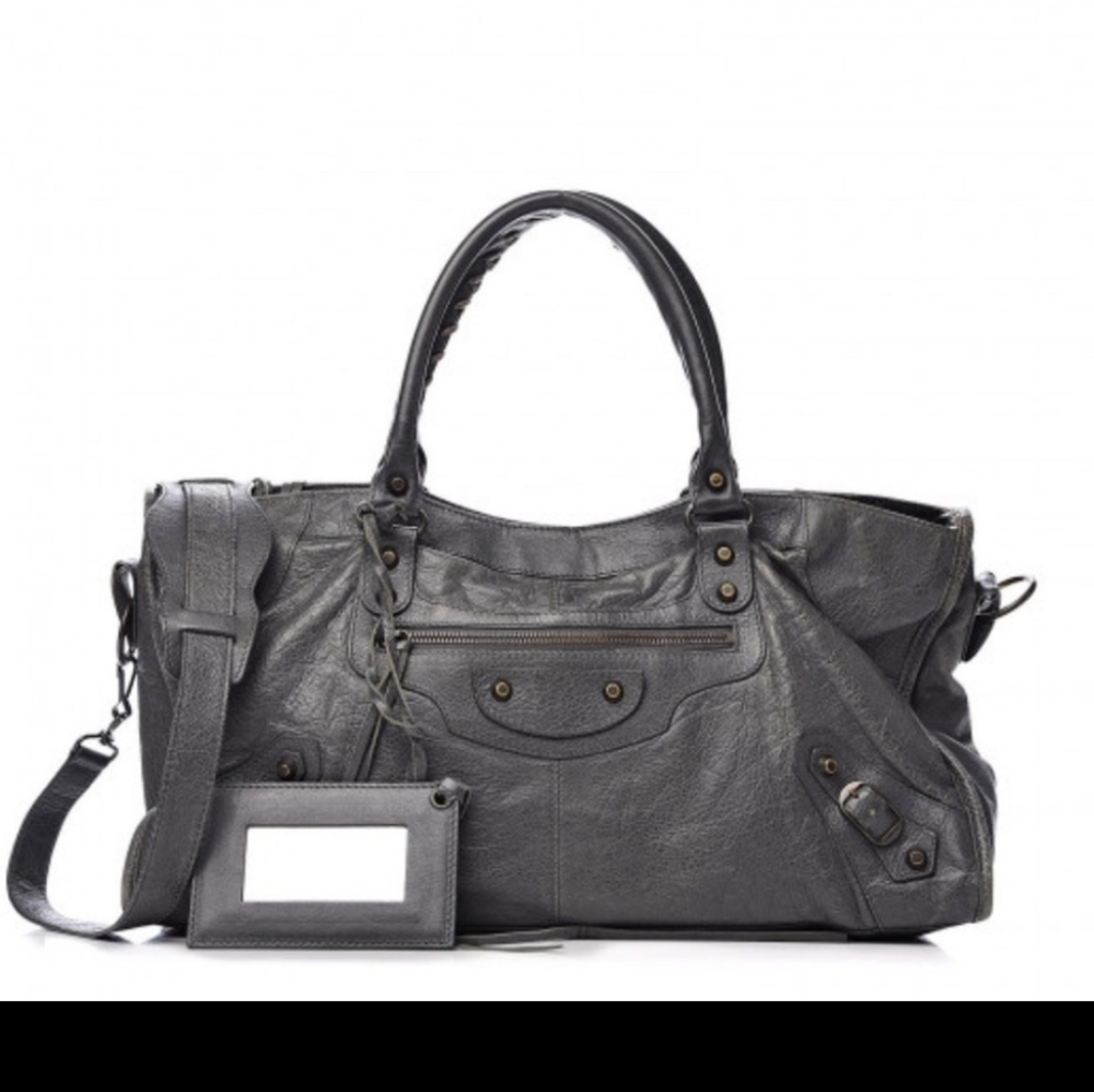 BALENCIAGA Agneau Leather Part Time Gray